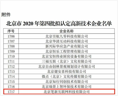 紙貴科技北京公司成功入選北京市2020年擬認定高新技術企業，助力信息技術咨詢服務發展