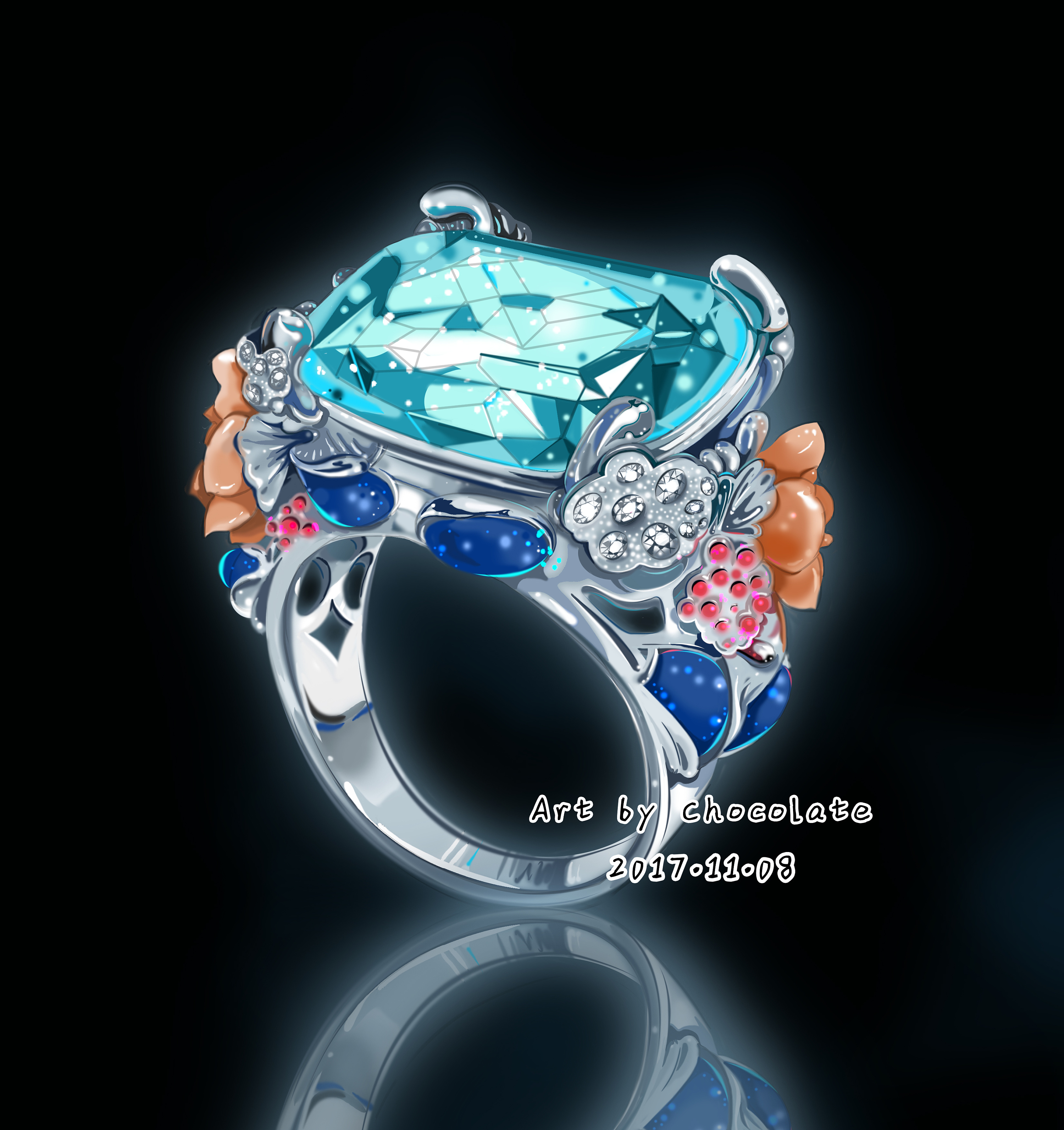 【珠寶首飾繪畫步驟圖】