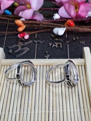 琥珀戒托 空托 925銀復(fù)古 鑲嵌蜜蠟銀托批發(fā) 活口戒指托11.5*15.5