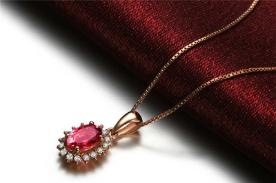 佐卡伊珠寶白18K金激情紅碧璽鉆石項鏈_珠寶圖片-珠寶產品-金投珠寶-金投網